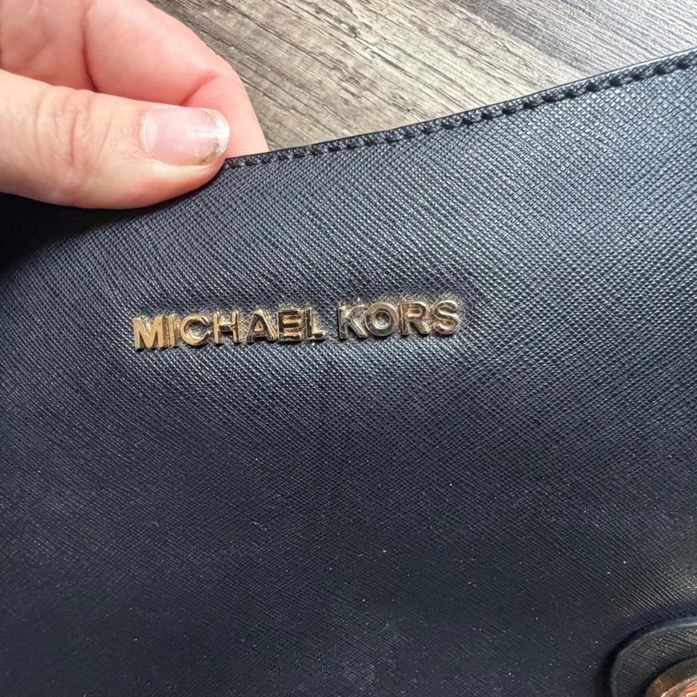 Michael Kors Black Saffiano MK Charm - Picture 3 of 5